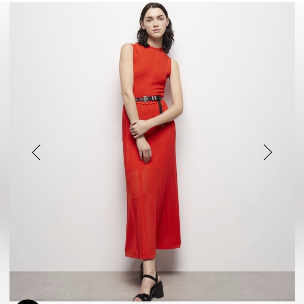 The Kooples Vibrant Red Sleeveless Maxi Dress